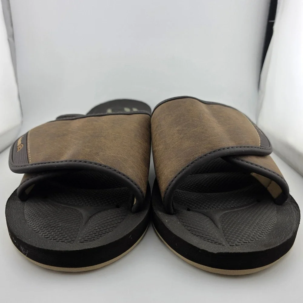 Cobian GTS Draino Slide Sandals Adjustable Strap Mens 13 Brown Comfort Beach